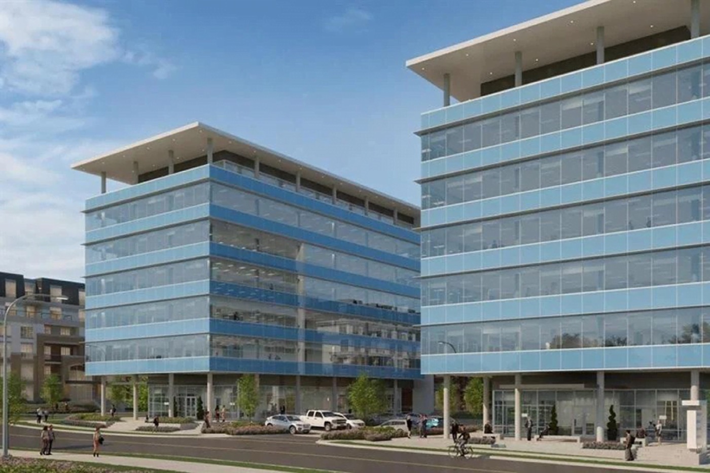 Exterior rendering of Latimer Business Hub Building B at 20020 84th Avenue, Langley BC
