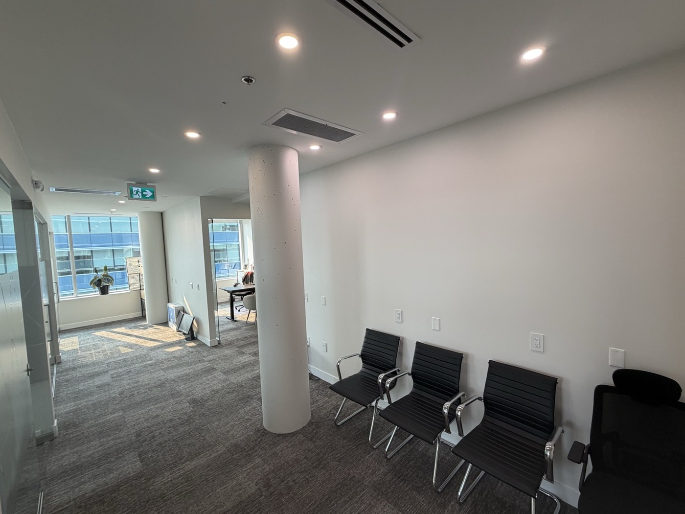 Corridor with visitor seating
