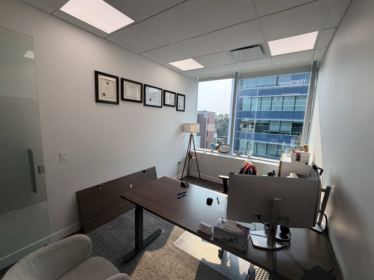 Private office with a window outlook